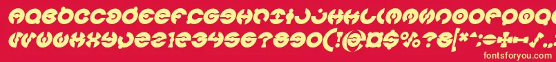 フォントJAMES GLOVER Bold Italic – 黄色の文字、赤い背景