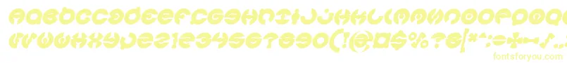 JAMES GLOVER Bold Italic-Schriftart – Gelbe Schriften auf weißem Hintergrund