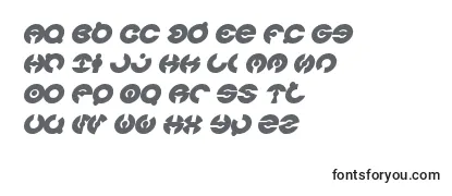 Überblick über die Schriftart JAMES GLOVER Bold Italic