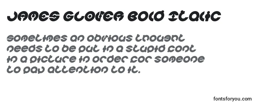 Review of the JAMES GLOVER Bold Italic Font