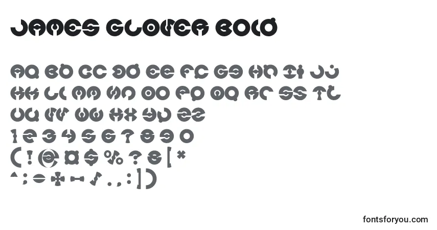 Шрифт JAMES GLOVER Bold – алфавит, цифры, специальные символы