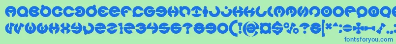 JAMES GLOVER Bold-fontti – siniset fontit vihreällä taustalla