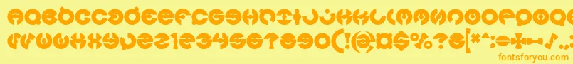 JAMES GLOVER Bold Font – Orange Fonts on Yellow Background