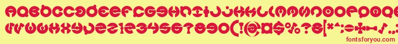 Шрифт JAMES GLOVER Bold – красные шрифты на жёлтом фоне