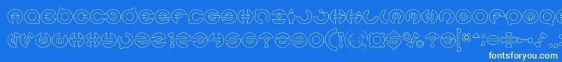 JAMES GLOVER Hollow Font – Yellow Fonts on Blue Background