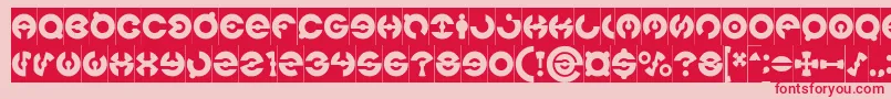 JAMES GLOVER Inverse-Schriftart – Rote Schriften auf rosa Hintergrund