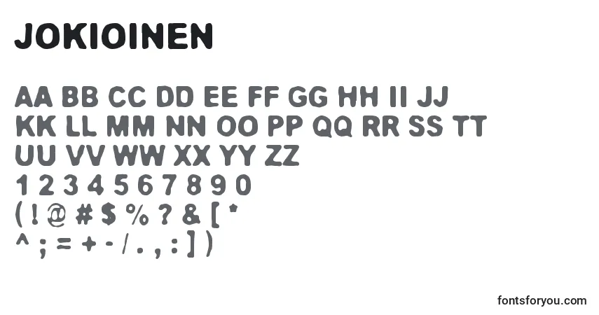 Шрифт Jokioinen – алфавит, цифры, специальные символы