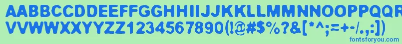 Jokioinen Font – Blue Fonts on Green Background
