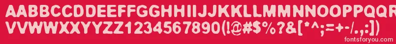 Jokioinen Font – Pink Fonts on Red Background