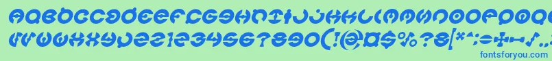 JAMES GLOVER Italic Font – Blue Fonts on Green Background