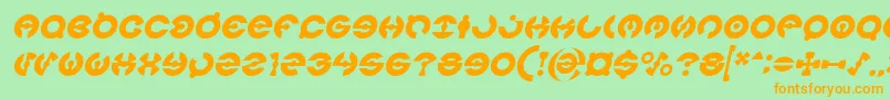 fuente JAMES GLOVER Italic – Fuentes Naranjas Sobre Fondo Verde
