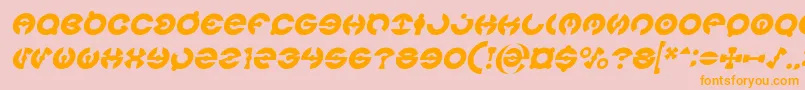 fuente JAMES GLOVER Italic – Fuentes Naranjas Sobre Fondo Rosa