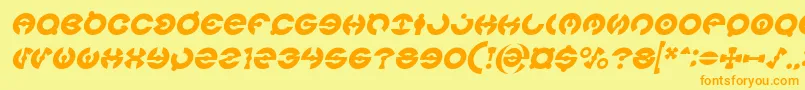 fuente JAMES GLOVER Italic – Fuentes Naranjas Sobre Fondo Amarillo