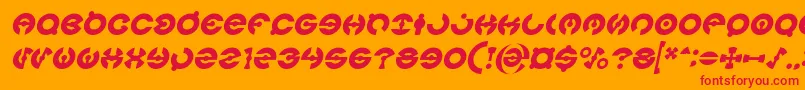 fuente JAMES GLOVER Italic – Fuentes Rojas Sobre Fondo Naranja