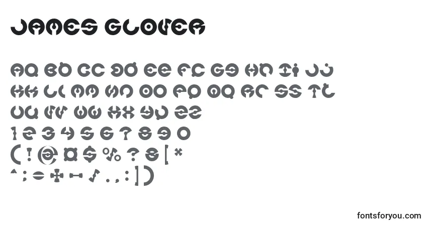 Fuente JAMES GLOVER - alfabeto, números, caracteres especiales