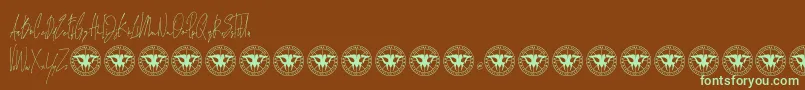 Czcionka JamesBlackDEMO – zielone czcionki na brązowym tle