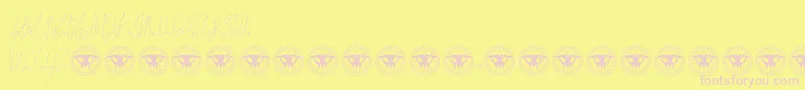JamesBlackDEMO-fontti – vaaleanpunaiset fontit keltaisella taustalla
