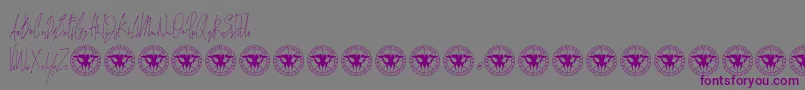 Czcionka JamesBlackDEMO – fioletowe czcionki na szarym tle