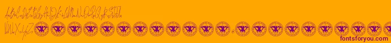 フォントJamesBlackDEMO – オレンジの背景に紫のフォント