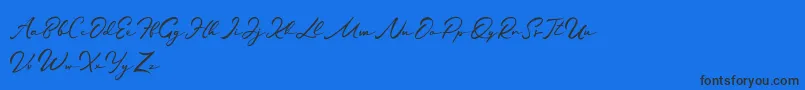 Jamilah-Schriftart – Schwarze Schriften auf blauem Hintergrund