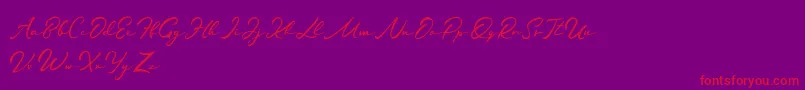 Jamilah-Schriftart – Rote Schriften auf violettem Hintergrund