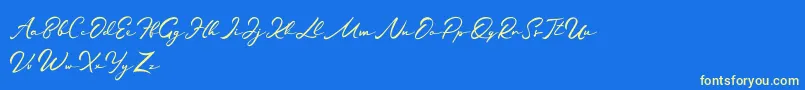 Jamilah-Schriftart – Gelbe Schriften auf blauem Hintergrund