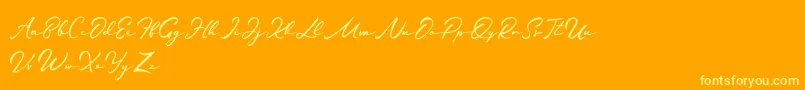 Jamilah-Schriftart – Gelbe Schriften auf orangefarbenem Hintergrund