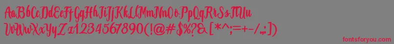 Jammes Font – Red Fonts on Gray Background