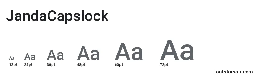 Размеры шрифта JandaCapslock (130648)