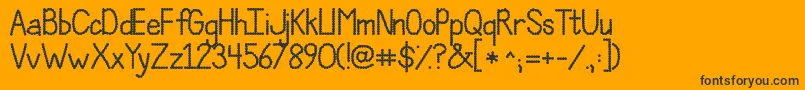 Шрифт JandaPolkadotParty – чёрные шрифты на оранжевом фоне