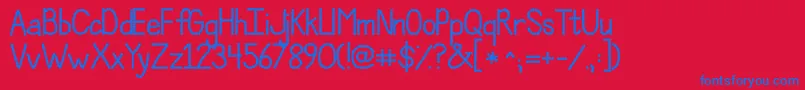 Шрифт JandaPolkadotParty – синие шрифты на красном фоне