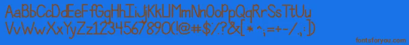 Шрифт JandaPolkadotParty – коричневые шрифты на синем фоне
