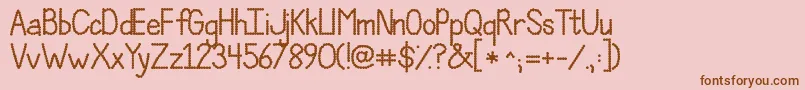JandaPolkadotParty-fontti – ruskeat fontit vaaleanpunaisella taustalla