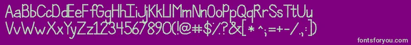 JandaPolkadotParty Font – Green Fonts on Purple Background