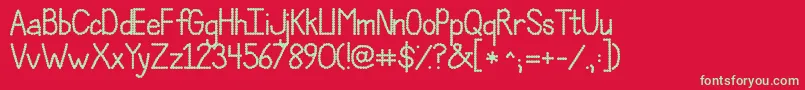 フォントJandaPolkadotParty – 赤い背景に緑の文字