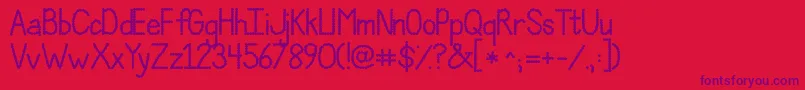 JandaPolkadotParty Font – Purple Fonts on Red Background