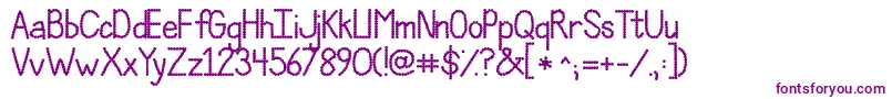 JandaPolkadotParty-fontti – violetit fontit valkoisella taustalla