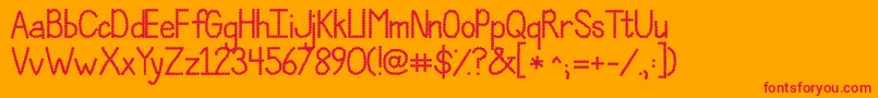 JandaPolkadotParty Font – Red Fonts on Orange Background
