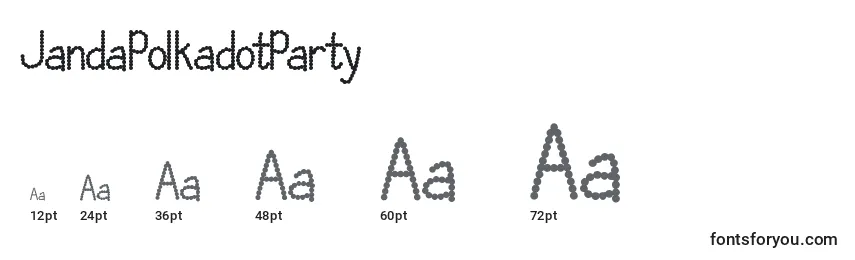 Größen der Schriftart JandaPolkadotParty (130649)