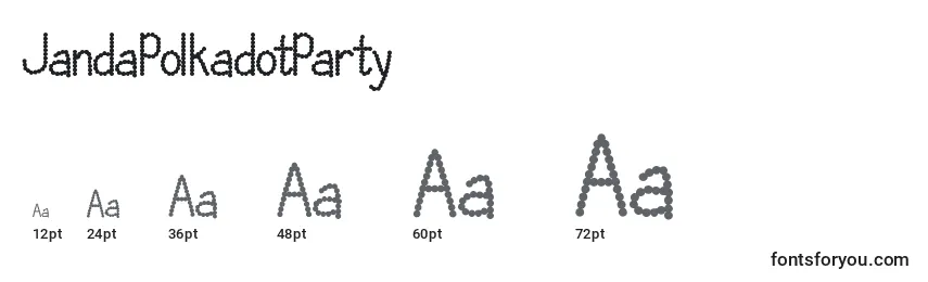 Rozmiary czcionki JandaPolkadotParty (130649)