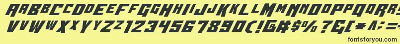 Wbv4-Schriftart – Schwarze Schriften auf gelbem Hintergrund