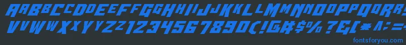 フォントWbv4 – 黒い背景に青い文字