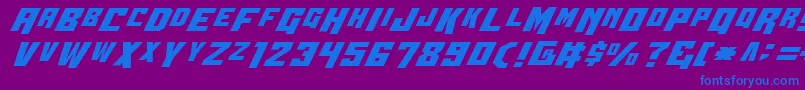 フォントWbv4 – 紫色の背景に青い文字