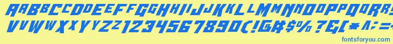 フォントWbv4 – 青い文字が黄色の背景にあります。
