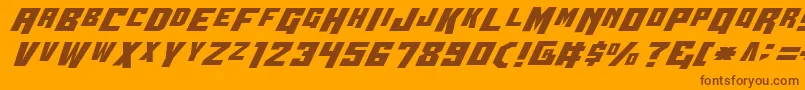 フォントWbv4 – オレンジの背景に茶色のフォント