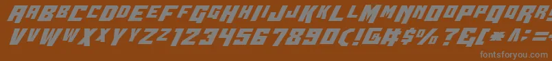 Wbv4-fontti – harmaat kirjasimet ruskealla taustalla