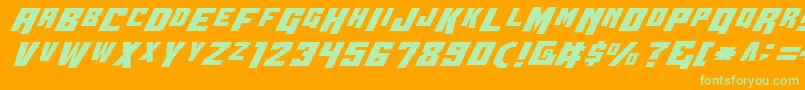 フォントWbv4 – オレンジの背景に緑のフォント