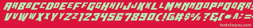 フォントWbv4 – 赤い背景に緑の文字