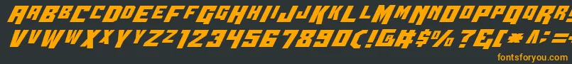 フォントWbv4 – 黒い背景にオレンジの文字