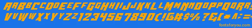 Wbv4 Font – Orange Fonts on Blue Background